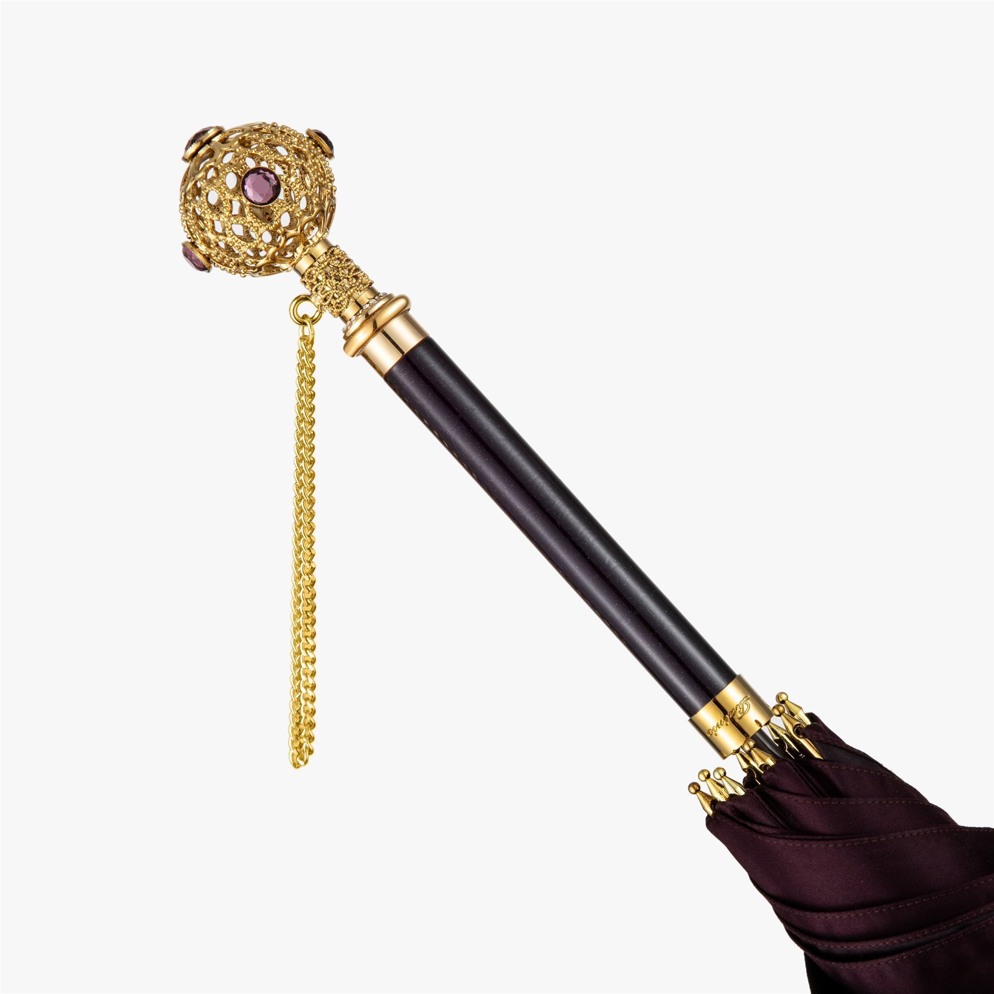 Exquisite ball umbrella with wooden handle