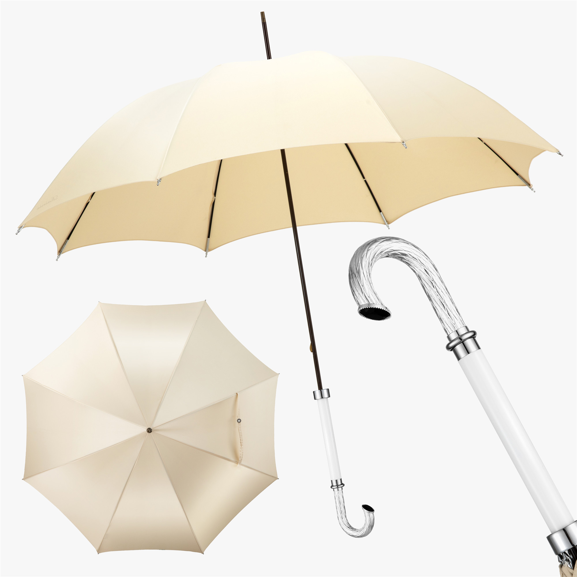 Little wooden handle long handle umbrella