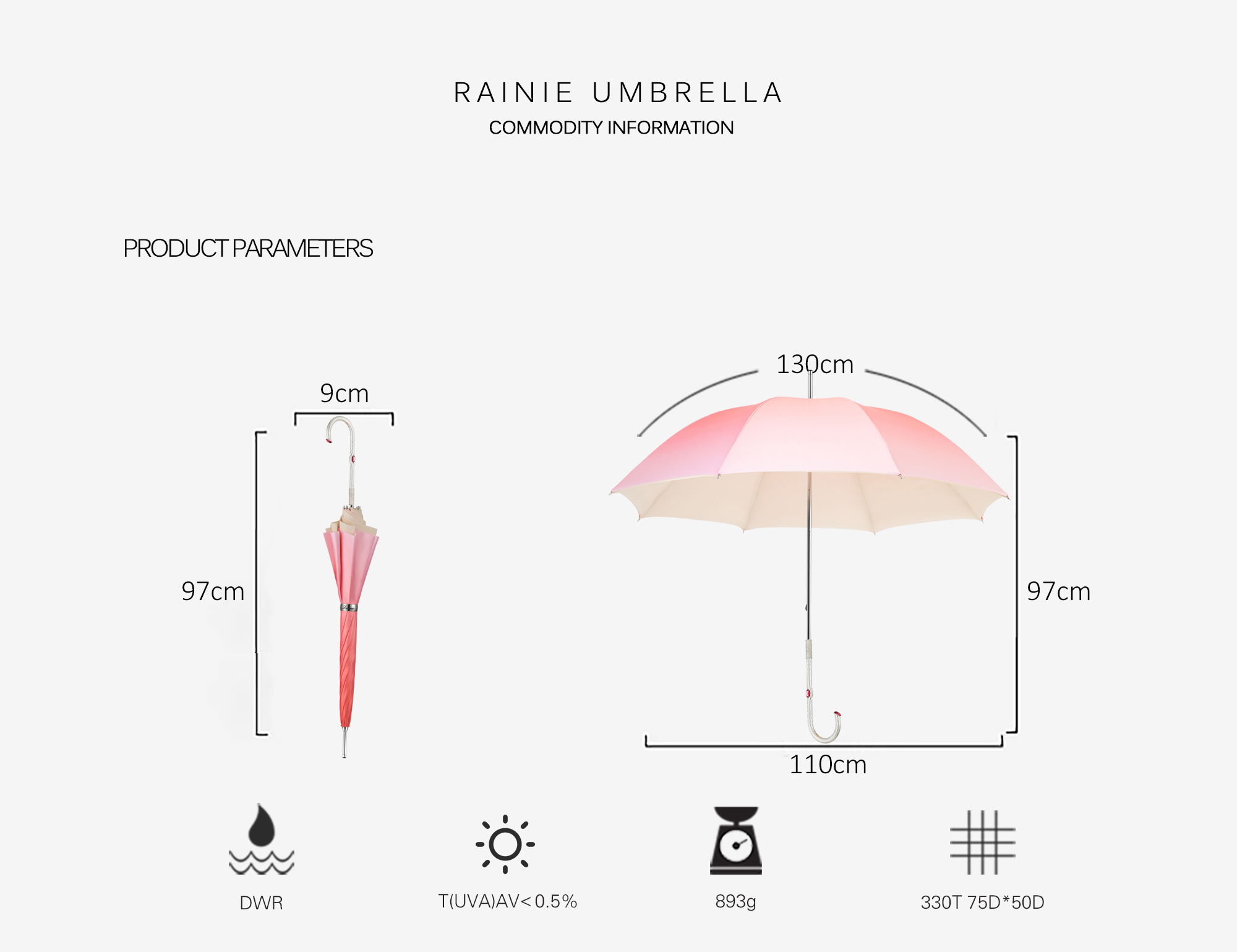 Double cut 3 drill bent double umbrella