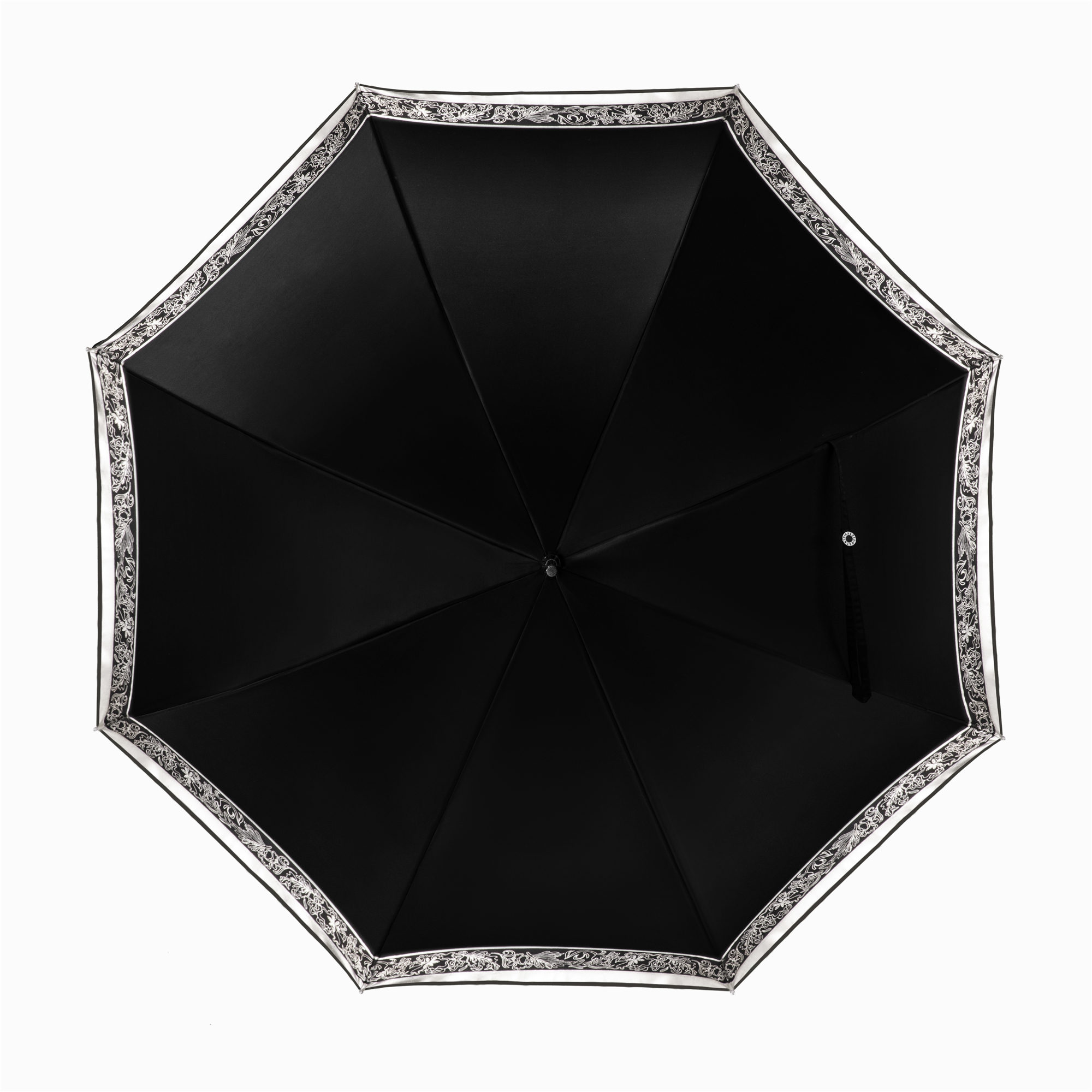 Lambskin umbrella with curved handle