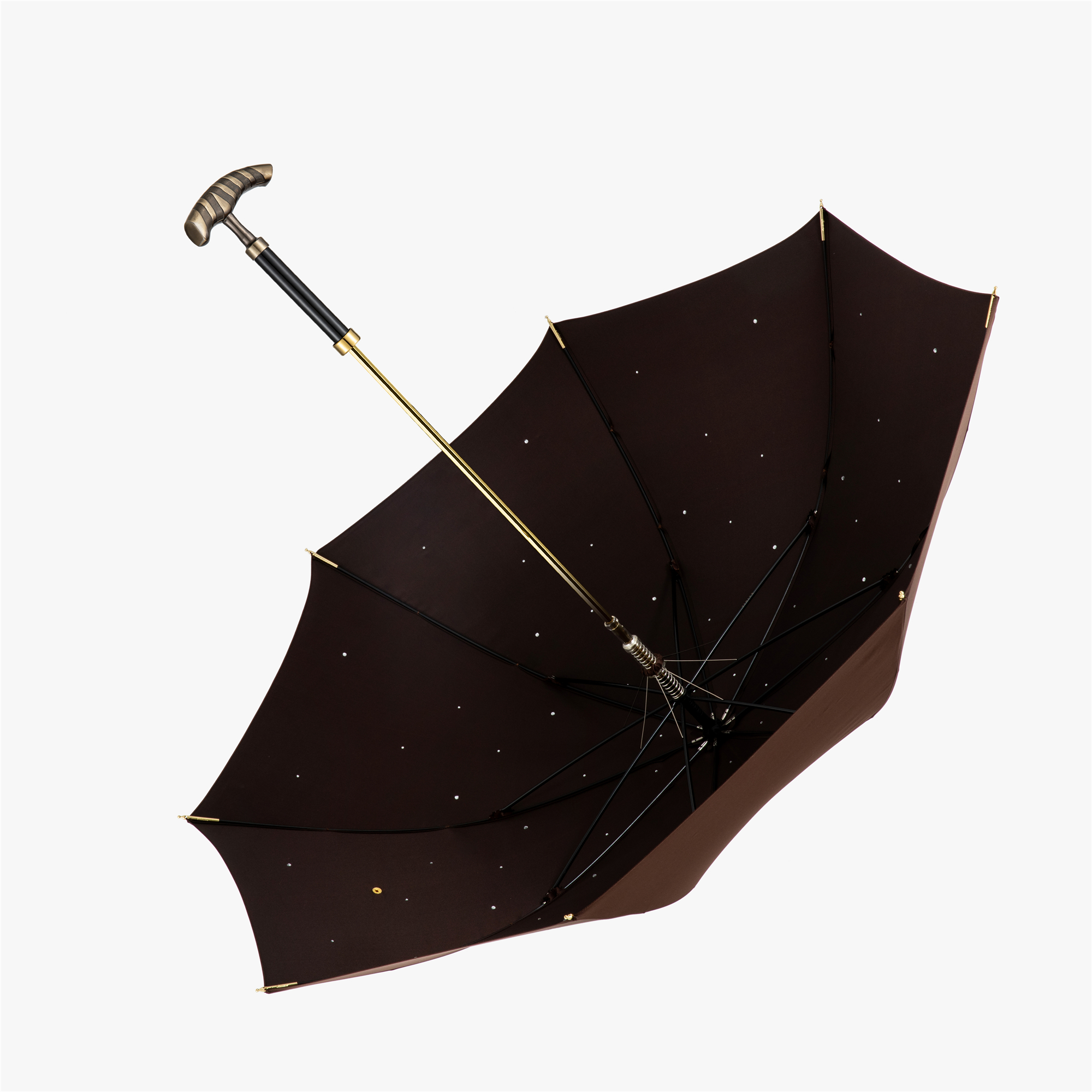 Bronze wand with long handle umbrella