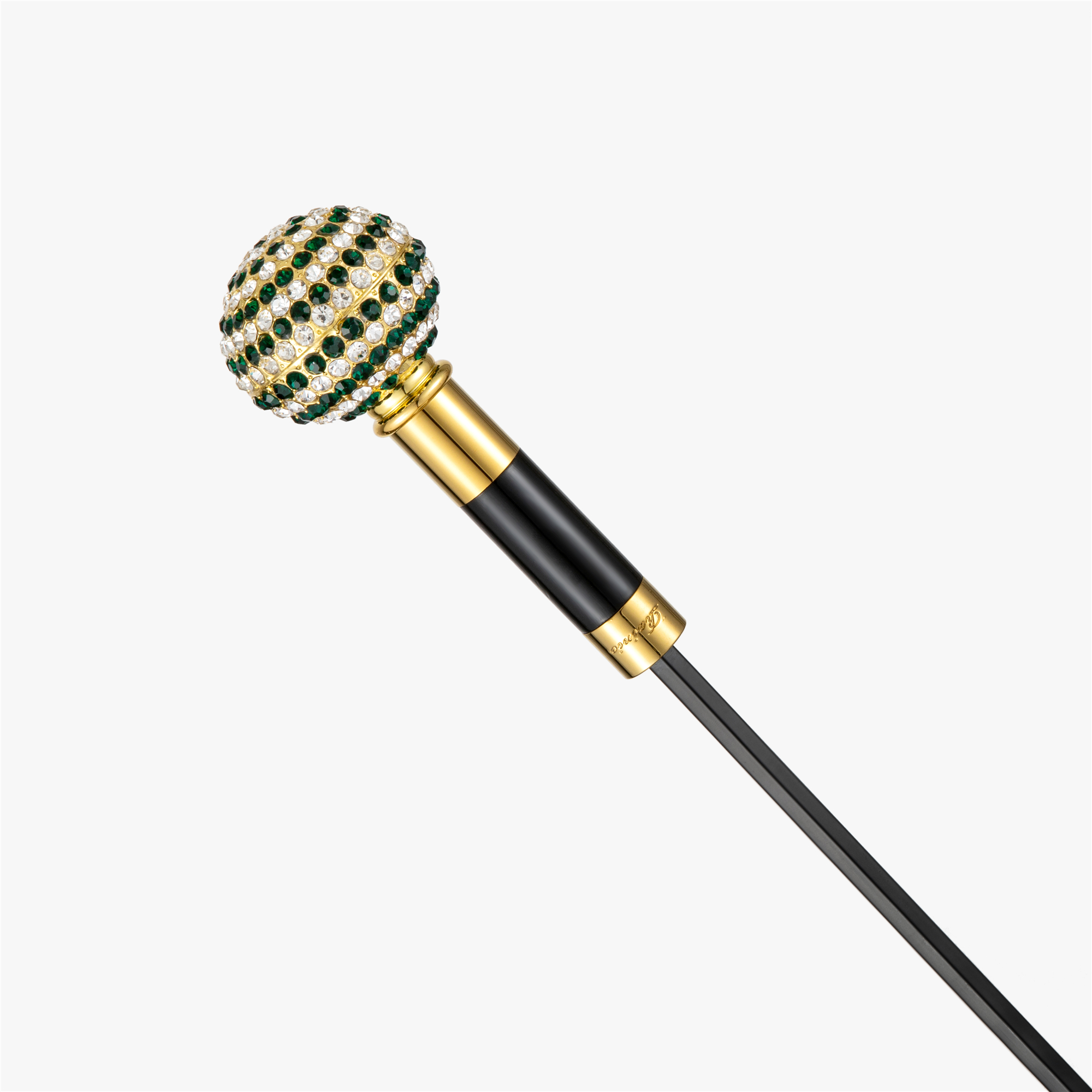 Two fold white and green drill round Ball Folding umbrella