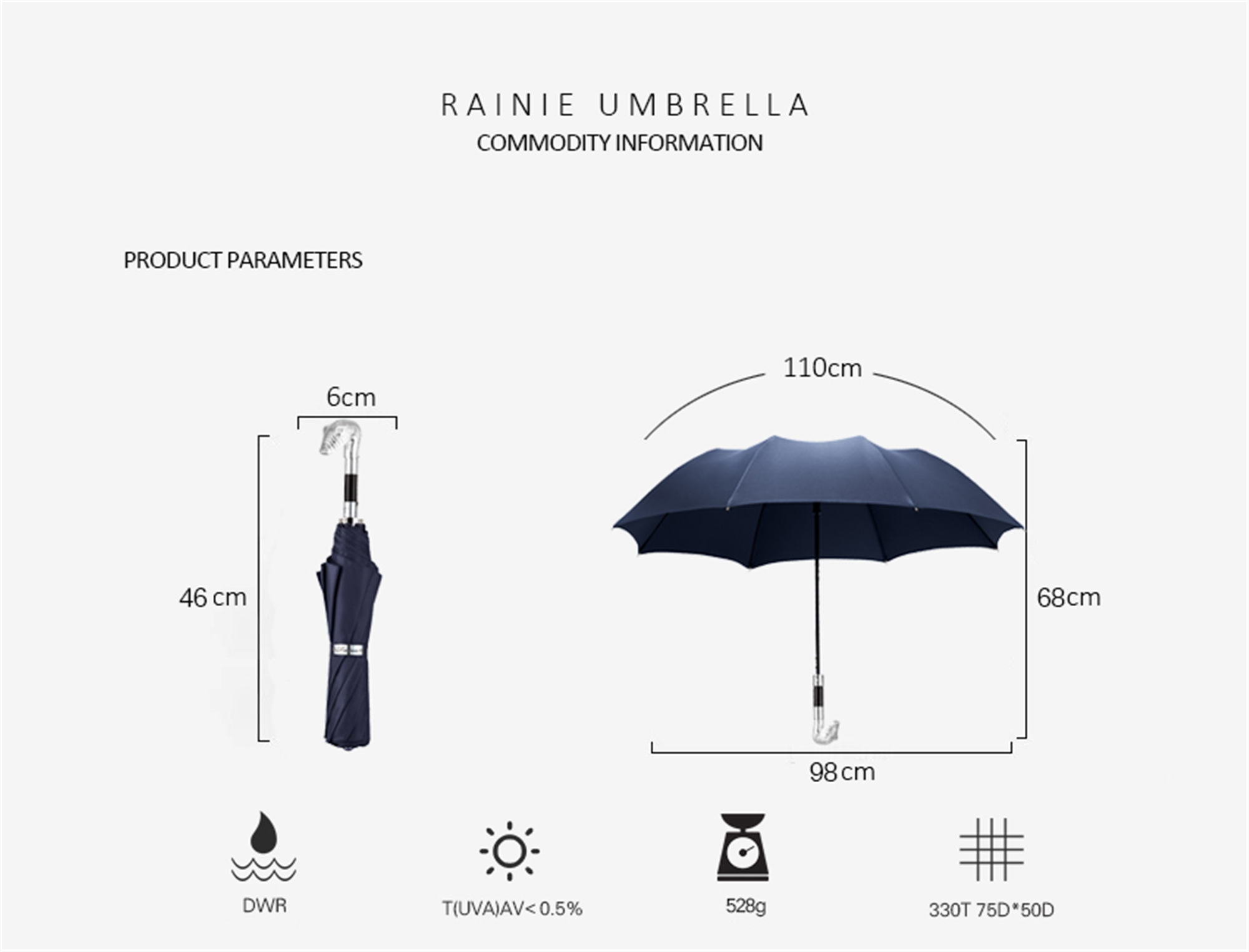 Two fold boa Folding umbrella