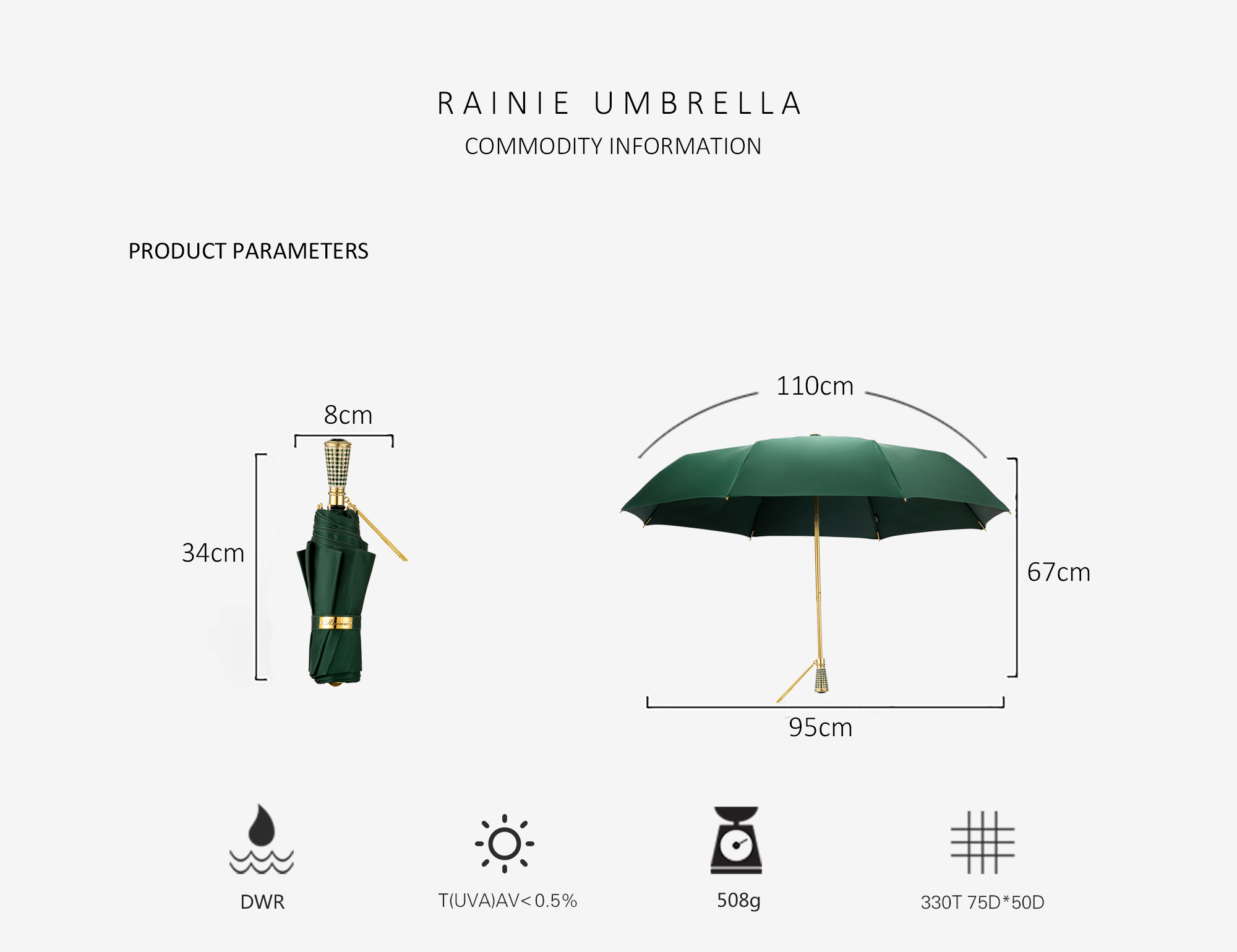 Broken diamond staff folding umbrella