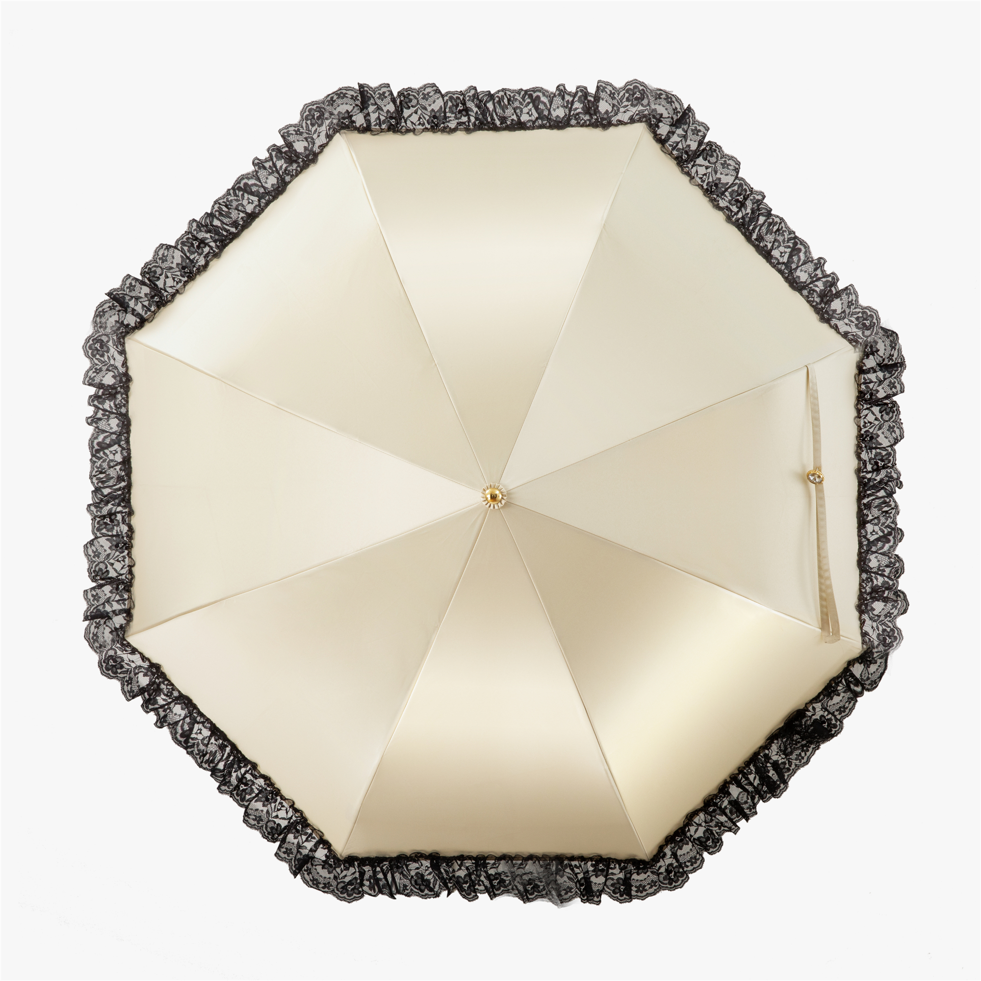 Diamond-encrusted bent folding umbrella