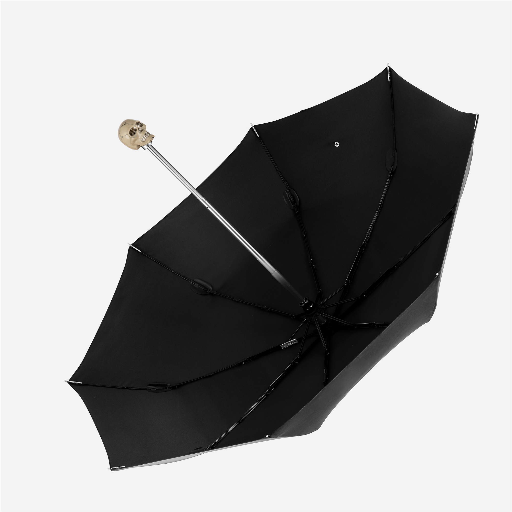 Enamel painted skull folding umbrella