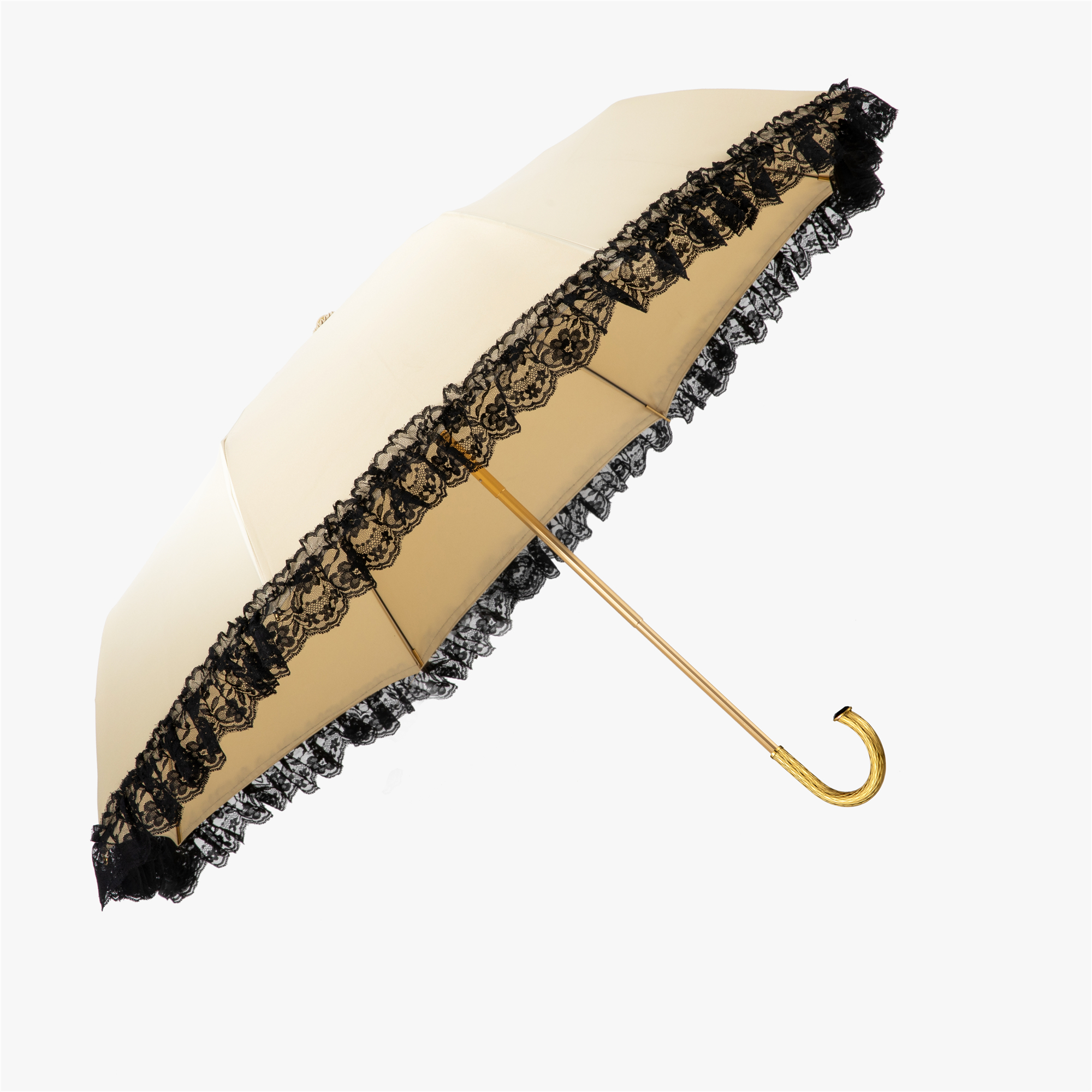 Diamond-encrusted bent folding umbrella