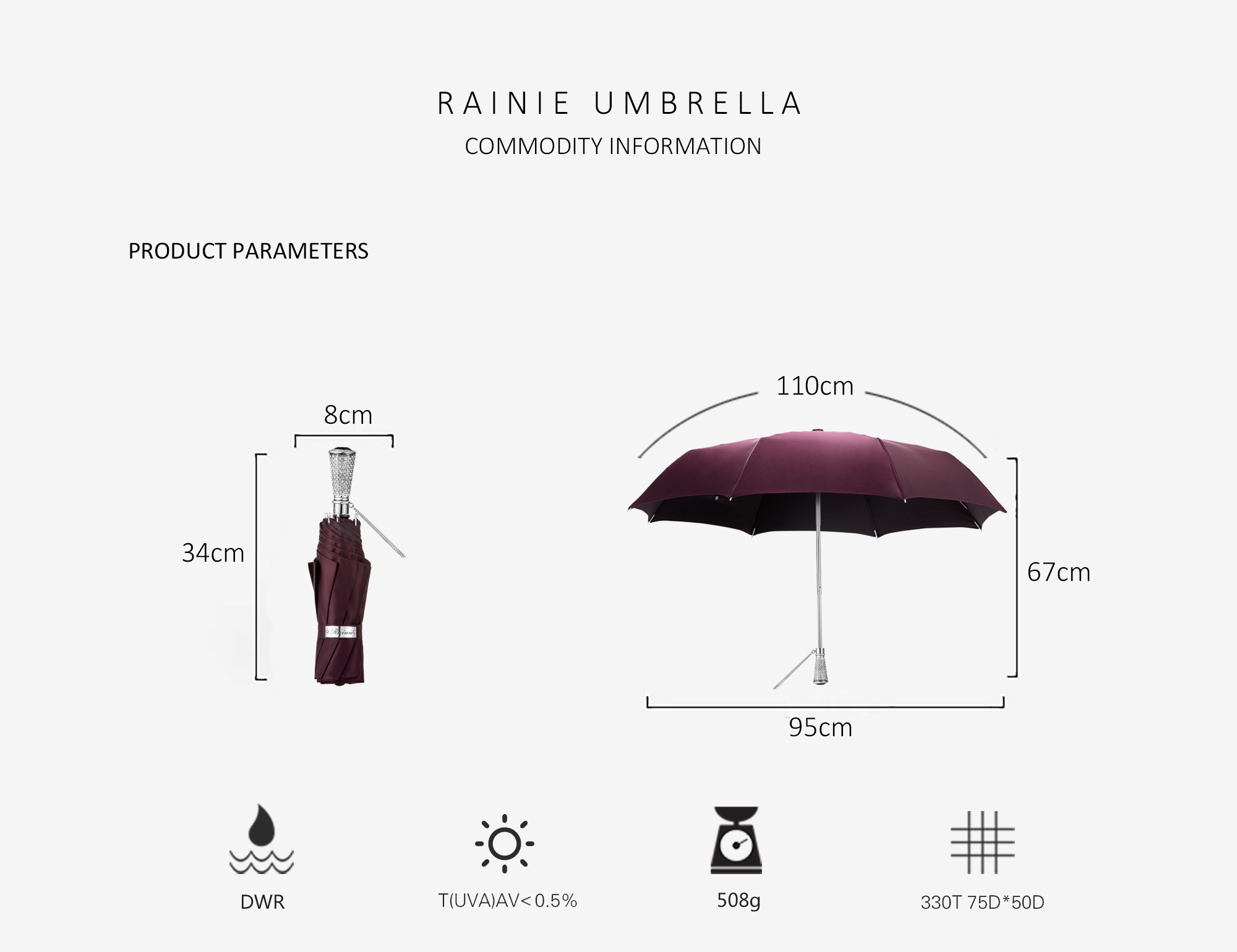 Broken diamond staff folding umbrella