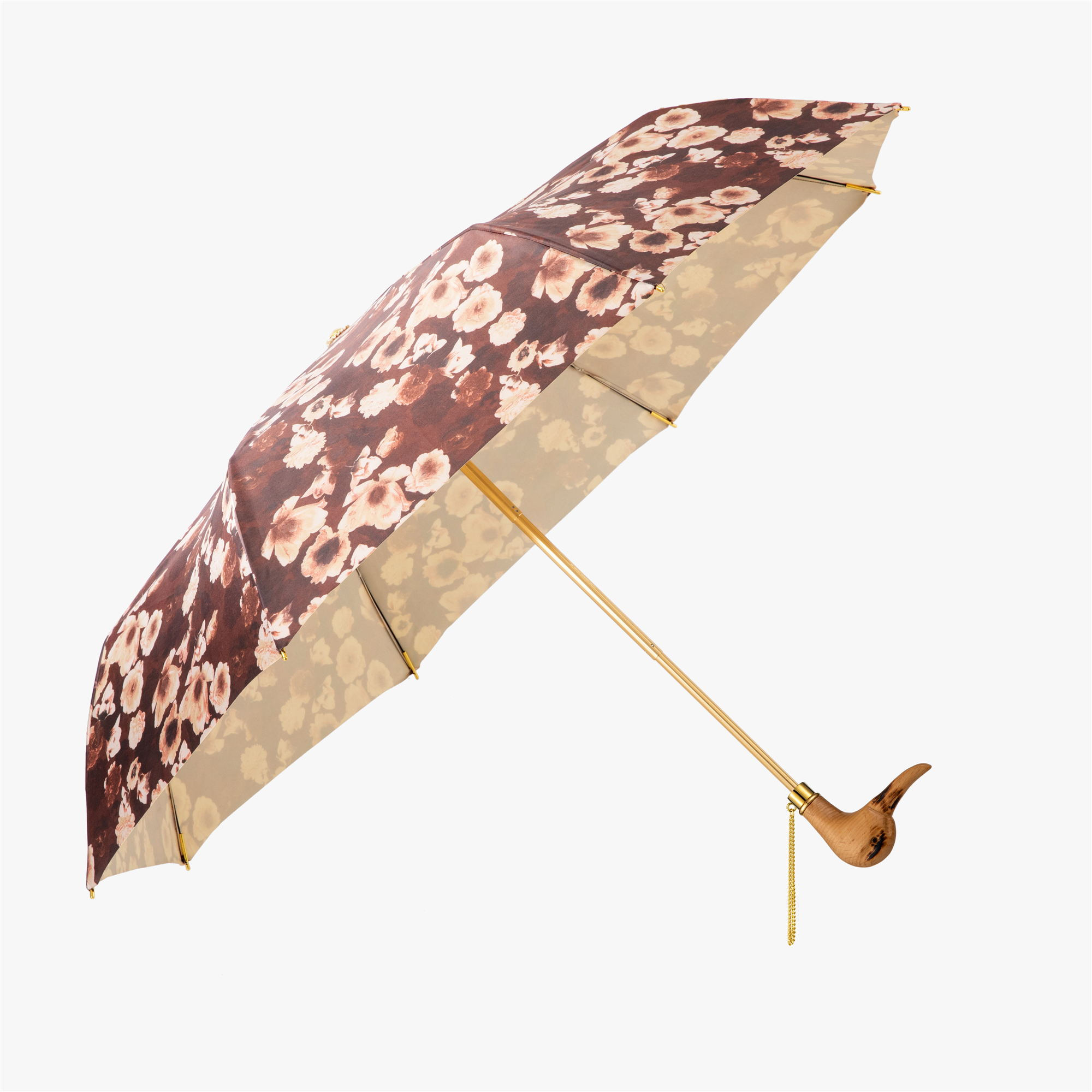 Wooden duck folding umbrella