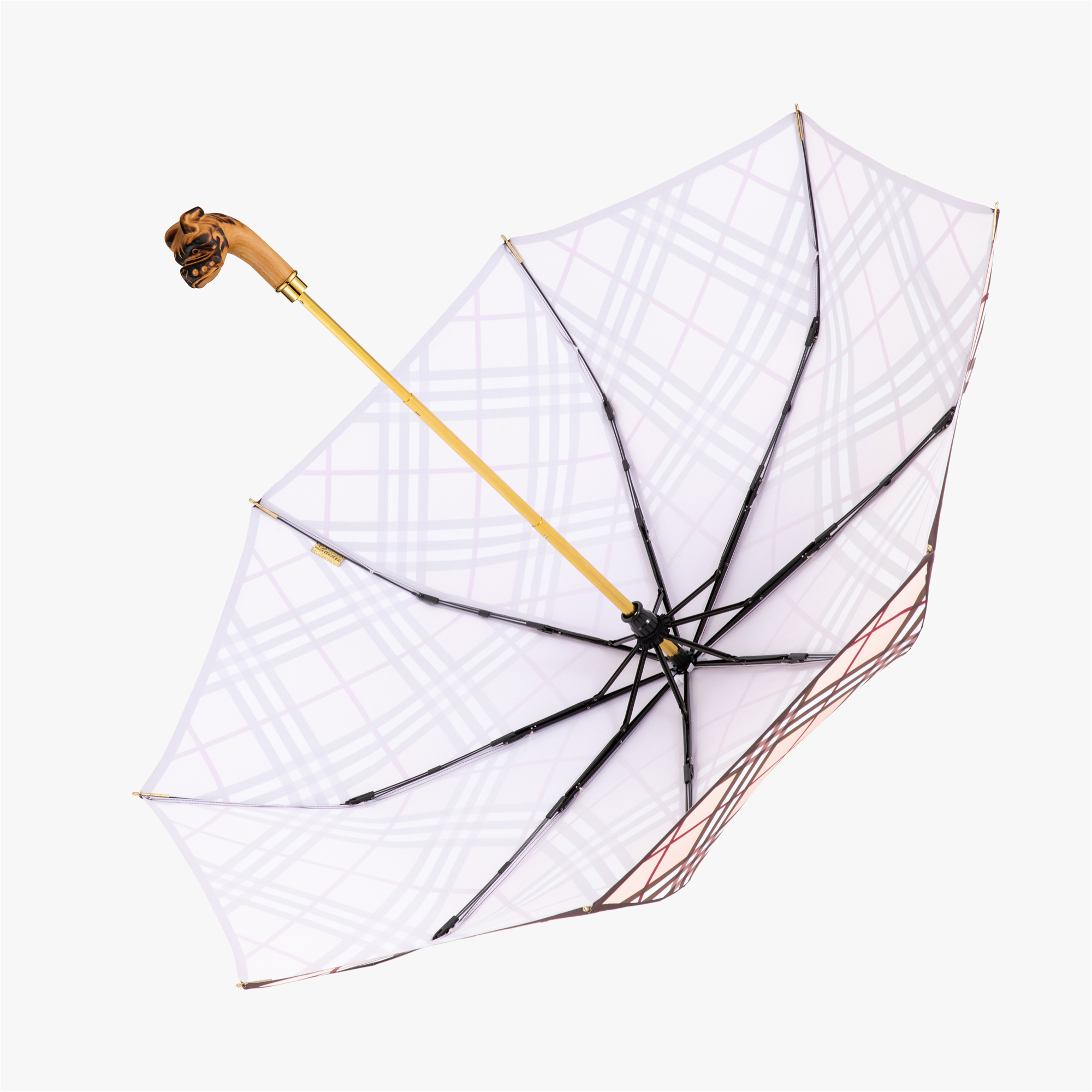 Wooden Shar Pei folding umbrella