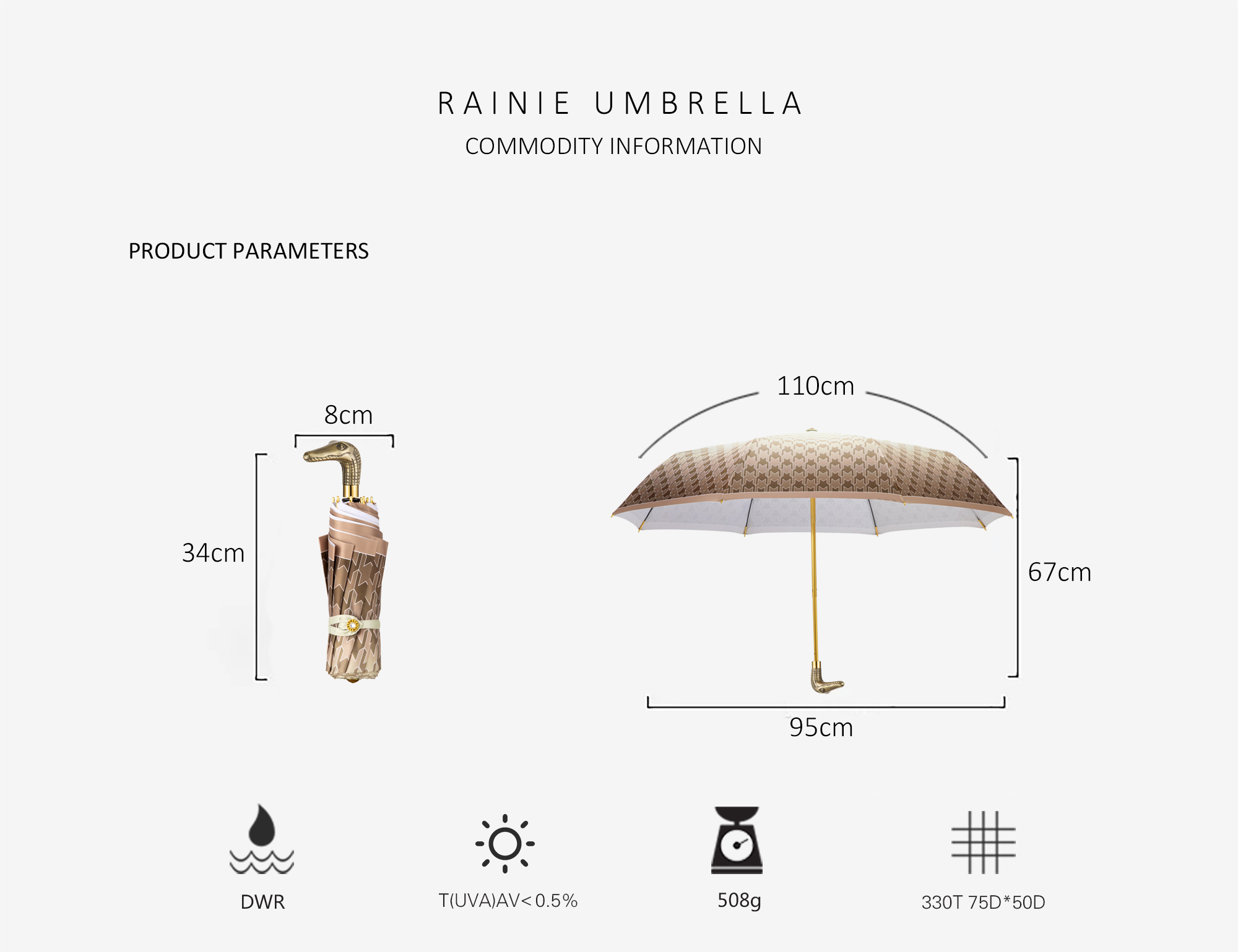 Crocodile folding umbrella