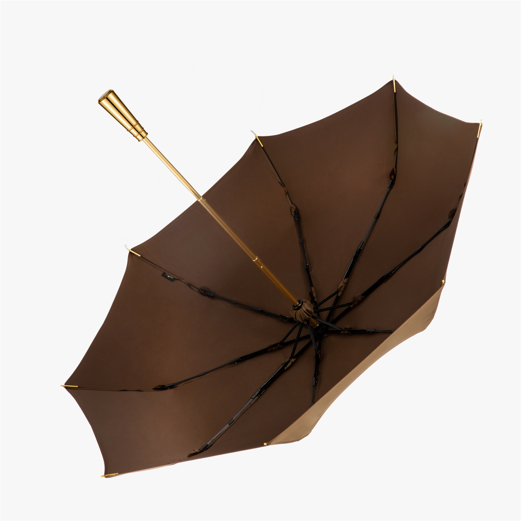 Folding umbrella with diamond scepter of metal